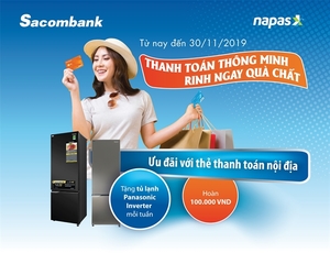 Sacombank domestic cards promotion programme offers cashback, refrigerator gifts