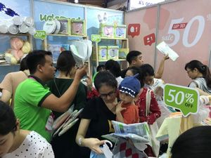Baby products on display in Ha Noi