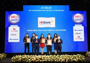 HDBank affirms position among top 5 prestigious banks in Viet Nam