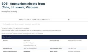 Australia decides not to impose anti-dumping duties on ammonium nitrate from Việt Nam